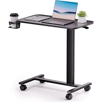 Adjustable Height Overbed Table with Wheels