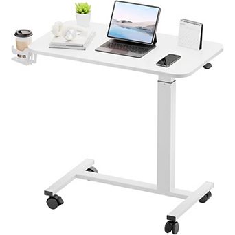 Adjustable Height Overbed Table with Wheels