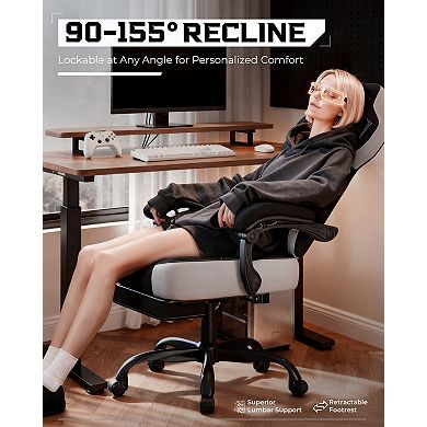 Big & Tall Computer Chair with Footrest and Lumbar Support for Adults