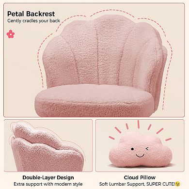 Cute Petal Vanity Chair with Cloud Pillow