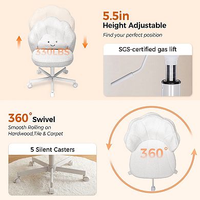 Cute Petal Vanity Chair with Cloud Pillow