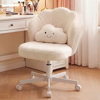 Cute Petal Vanity Chair with Cloud Pillow