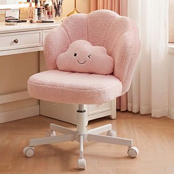 Cute Petal Vanity Chair with Cloud Pillow