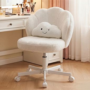 Cute Petal Vanity Chair with Cloud Pillow