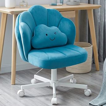 Velvet Petal Vanity Chair with Cloud Pillow