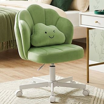 Velvet Petal Vanity Chair with Cloud Pillow