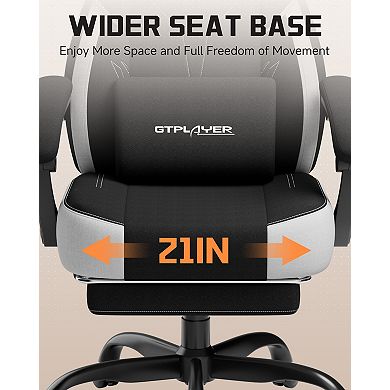 Big & Tall Computer Chair with Footrest and Lumbar Support for Adults