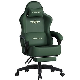 Leather Gaming Chair with Pocket Spring Cushion, High Back