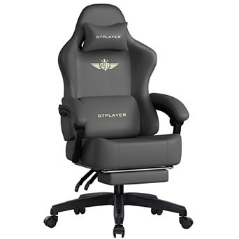 Leather Gaming Chair with Pocket Spring Cushion, High Back