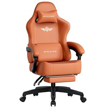 Leather Gaming Chair with Pocket Spring Cushion, High Back