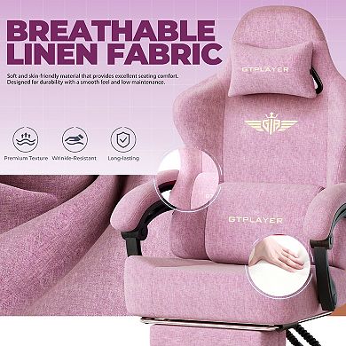 Gaming Chair Fabric with Pocket Spring Cushion, High Back