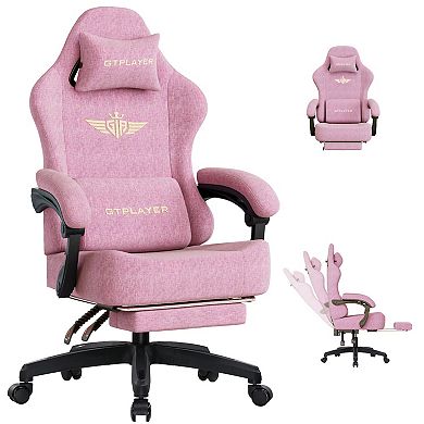 Gaming Chair Fabric with Pocket Spring Cushion, High Back