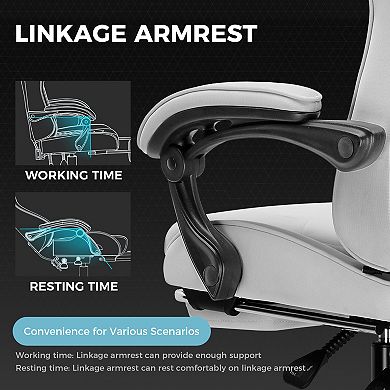 CloudRest Pro Gaming Chair with Massage, Footrest and Lumbar Support