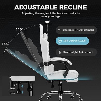 CloudRest Pro Gaming Chair with Massage, Footrest and Lumbar Support