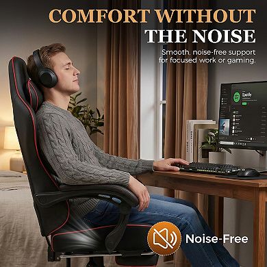 Big and Tall Gaming Chair with 4.4in Thick Cushion and Footrest