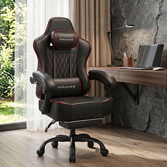 Big and Tall Gaming Chair with 4.4 in Thick Cushion and Footrest