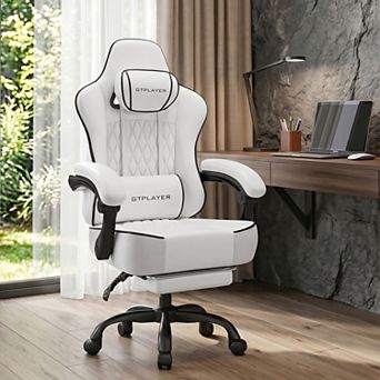 Big and Tall Gaming Chair with 4.4 in Thick Cushion and Footrest
