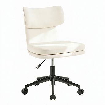 Small Vanity Chair, Adjustable Swivel Accent Chair with Wheels for Home Office