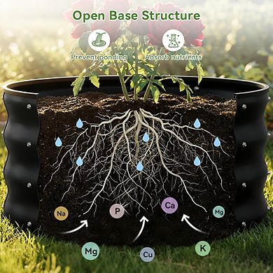 Round Raised Garden Bed 2x2x1ft,Galvanized Metal Planter Box Kit