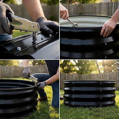 Round Raised Garden Bed 2x2x1ft,Galvanized Metal Planter Box Kit