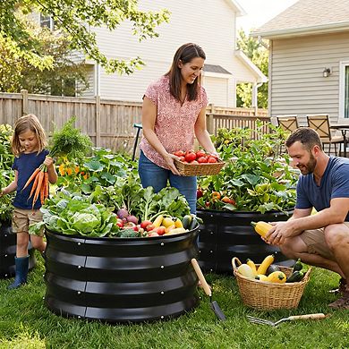 Round Raised Garden Bed 2x2x1ft,Galvanized Metal Planter Box Kit