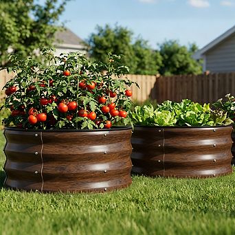 Round Raised Garden Bed 2x2x1ft,Galvanized Metal Planter Box Kit
