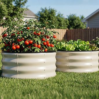 Round Raised Garden Bed 2x2x1ft,Galvanized Metal Planter Box Kit