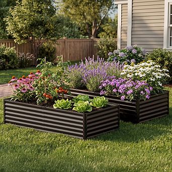 Raised Garden Bed 6x3x2ft, Galvanized Metal Planter Box Kit for Outdoor Gardening