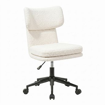 Small Vanity Chair, Adjustable Swivel Accent Chair with Wheels for Home Office