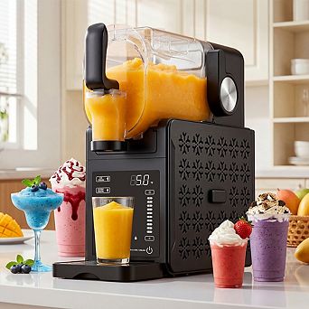 Slushy Machine 5-in-1 Versatile Frozen Drink Maker, Digital Temp Control, No Ice Needed