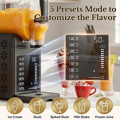 Slushy Machine 5-in-1 Versatile Frozen Drink Maker, Digital Temp Control, No Ice Needed