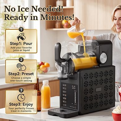 Slushy Machine 5-in-1 Versatile Frozen Drink Maker, Digital Temp Control, No Ice Needed