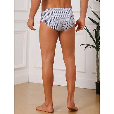 Men's 4 Pack Printed Triangle Underwear Regular Rise Soft Breathable Daily Boxer Briefs