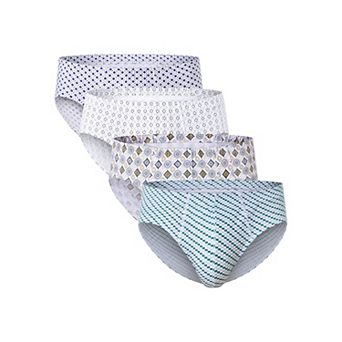 Men's 4 Pack Printed Triangle Underwear Regular Rise Soft Breathable Daily Boxer Briefs
