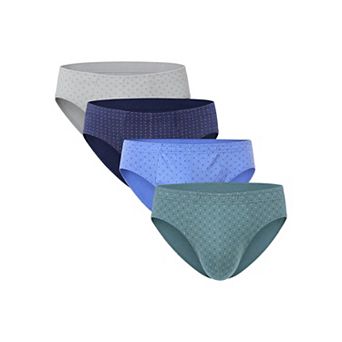 Men's 4 Pack Printed Triangle Underwear Regular Rise Soft Breathable Daily Boxer Briefs