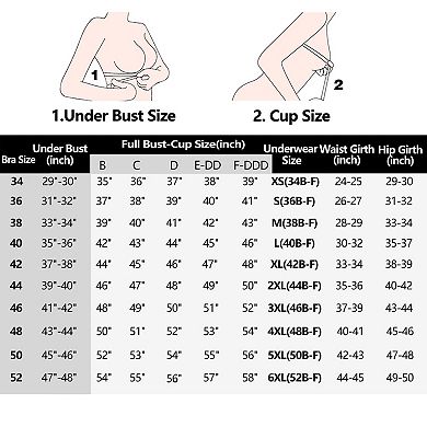 Plus Size Full Coverage Underwire Bra for Women Push Up Plunge Molded Cups Wide Straps Lingerie