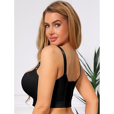 Plus Size Full Coverage Underwire Bra for Women Push Up Plunge Molded Cups Wide Straps Lingerie