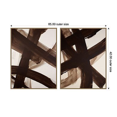 Brown Swished I & II 2 Piece Framed Canvas Wall Art Set by Amy Lighthall
