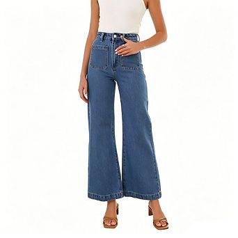 Women's High Waisted Wide Leg Jeans Relaxed Straight Vintage Denim Pants
