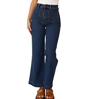 Women's High Waisted Wide Leg Jeans Relaxed Straight Vintage Denim Pants