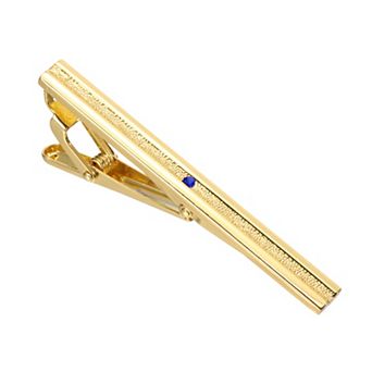 Tie Clip for Men, Rhinestones Necktie Bar Pinch Clips with Black Gift Box for Regular Ties Business