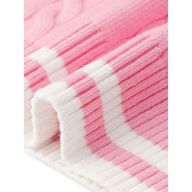 Women's Plus Size Sweater Vest V Neck Sleeveless Preppy Style Cable Knit Pullover Tank Tops