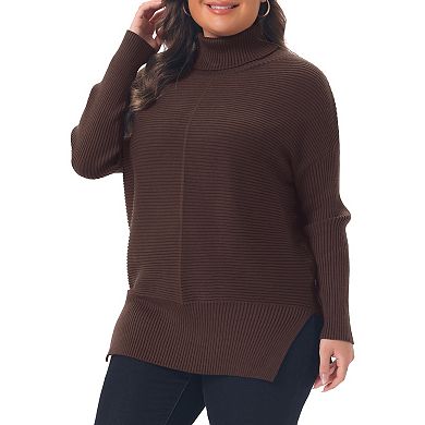 Women's Plus Size Turtleneck Sweater Long Sleeve Loose Knit Turtle Neck Pullover Sweater Fall Winter