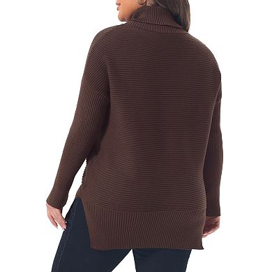 Women's Plus Size Turtleneck Sweater Long Sleeve Loose Knit Turtle Neck Pullover Sweater Fall Winter