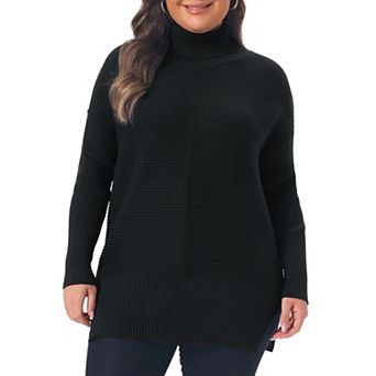 Women's Plus Size Turtleneck Sweater Long Sleeve Loose Knit Turtle Neck Pullover Sweater Fall Winter