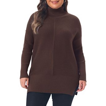 Women's Plus Size Turtleneck Sweater Long Sleeve Loose Knit Turtle Neck Pullover Sweater Fall Winter