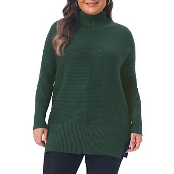 Women's Plus Size Turtleneck Sweater Long Sleeve Loose Knit Turtle Neck Pullover Sweater Fall Winter