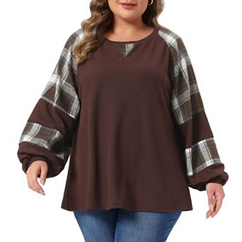 Women's Plus Size Sweatshirts Crewneck Cable Knit Long Sleeve Shirts Oversized Casual Tunic Tops