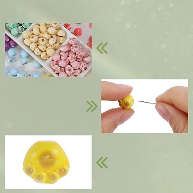 10 Pcs Cat Paw Pattern Ceramic Beads for DIY 0.43"x0.47"