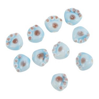 10 pc Cat Paw Pattern Ceramic Beads for DIY 0.43"x0.47"